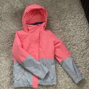 Roxy jetty girls block jk size 14, pink and gray